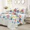 Multi-Color Lightweight Floral Quilt Set 3 Piece Reversible Polyester Bedding for Summer Hot Nights